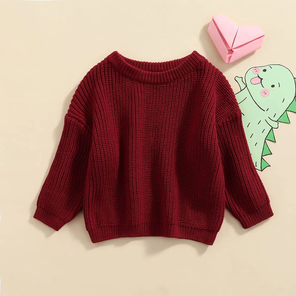 YOKJZJD Infant Toddler Baby Girl Boy Knit Sweater Pullover Long Sleeve Warm Clothes (6-9 Months) - view 2