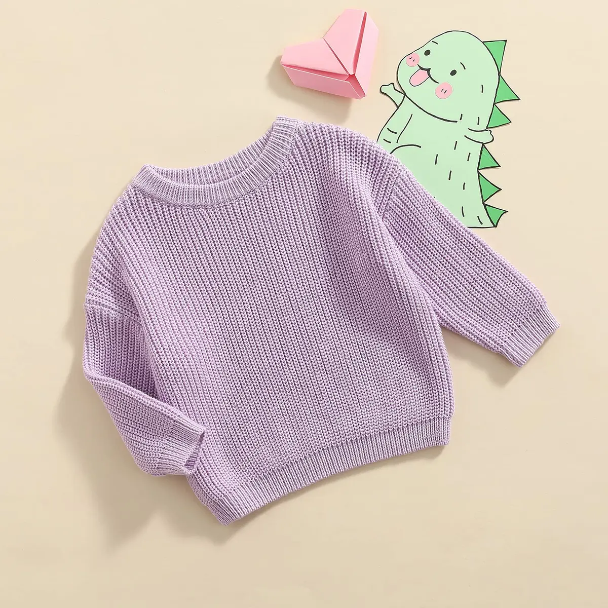 YOKJZJD Purple Sweater | Classic Knit Pullover for Infant & Toddler (6-9 Months) - view 7
