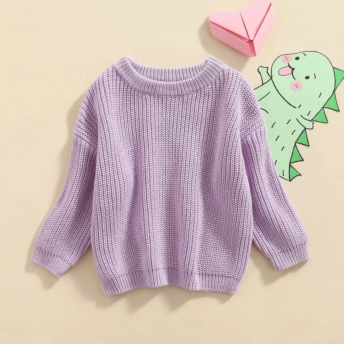 YOKJZJD Purple Sweater | Classic Knit Pullover for Infant & Toddler (6-9 Months) - view 2