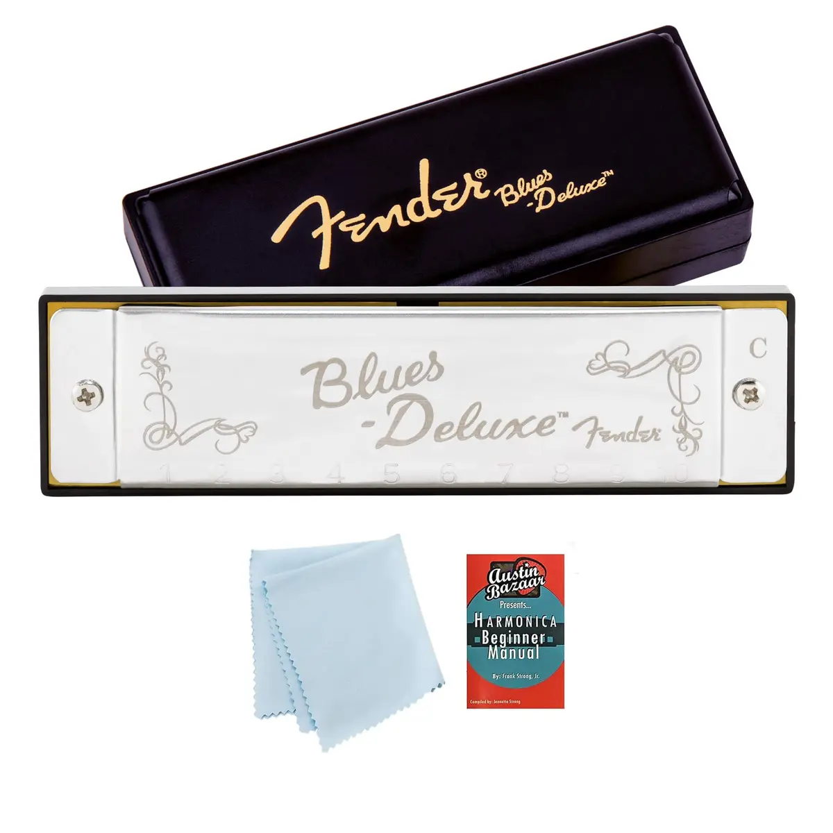 Fender Blues Deluxe Harmonica Key of C | Diatonic 10-Hole Classic Sound - main product image