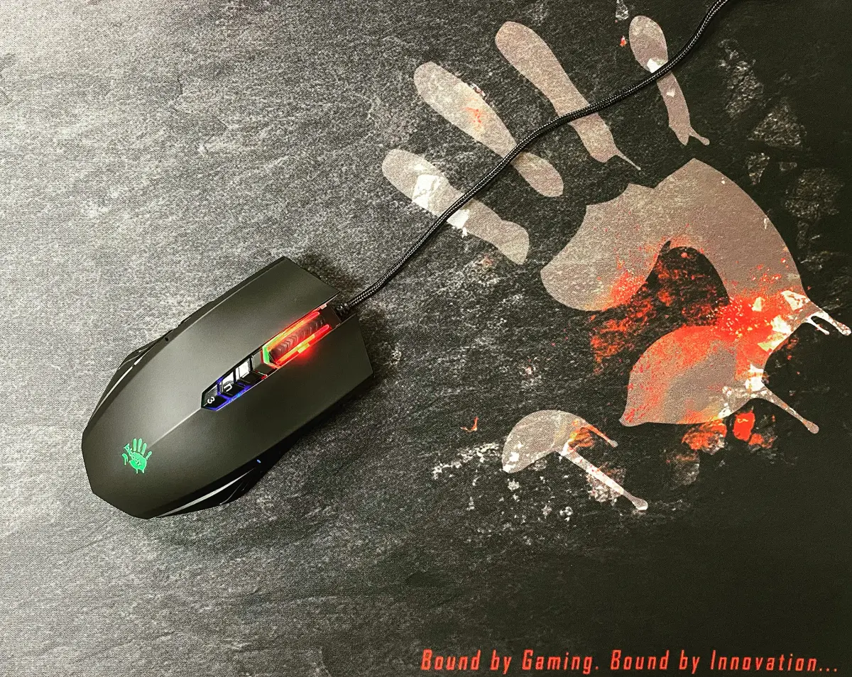 Bloody A70x Optical Gaming Mouse with Light Strike Switch & Scroll, 8000 CPI, 8 Programmable Buttons | Matte Black - view 2