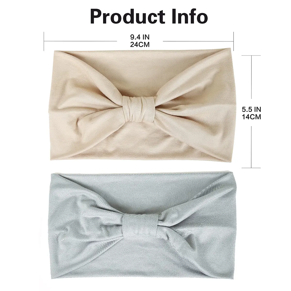 GiLi 2 Pack Wide Headbands for Women 5.5-inch | Sweat-wicking, Non Slip, Soft Cotton - view 4