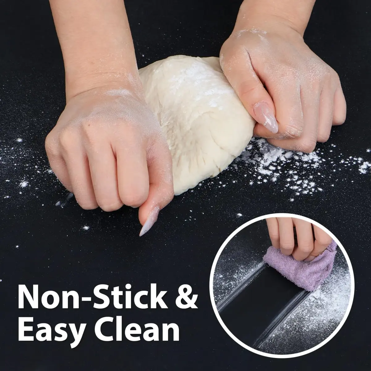 Folksy Super Kitchen Thick Silicone Counter Mat 60cm x 40cm | Food-Grade BPA-Free & Heat Resistant - view 3