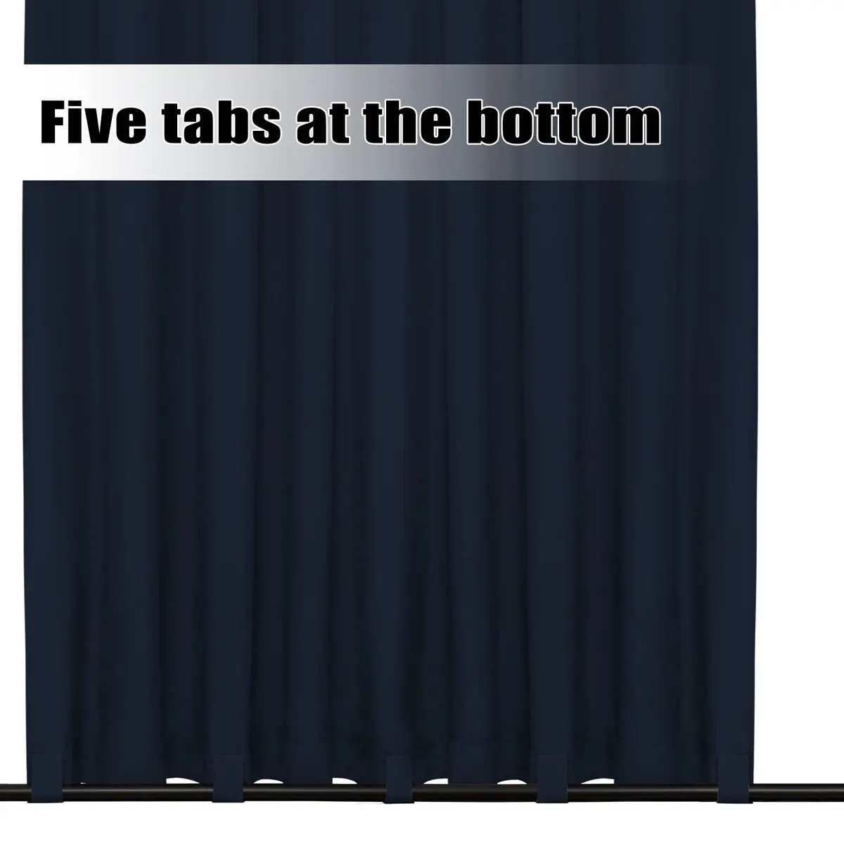 Easy-Going Outdoor Curtains for Patio 1 Panel, 110x108 inch, Navy | Waterproof, Windproof Privacy Drapes - view 4