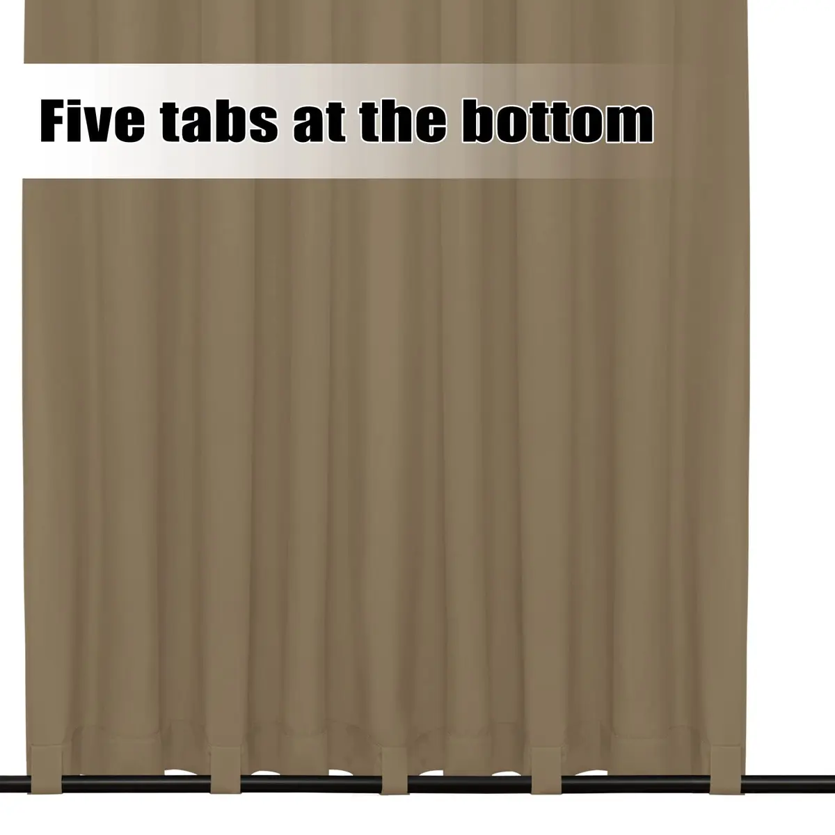 Easy-Going Outdoor Curtains for Patio 110x108 inch Khaki | Waterproof Windproof Privacy Panel - view 4