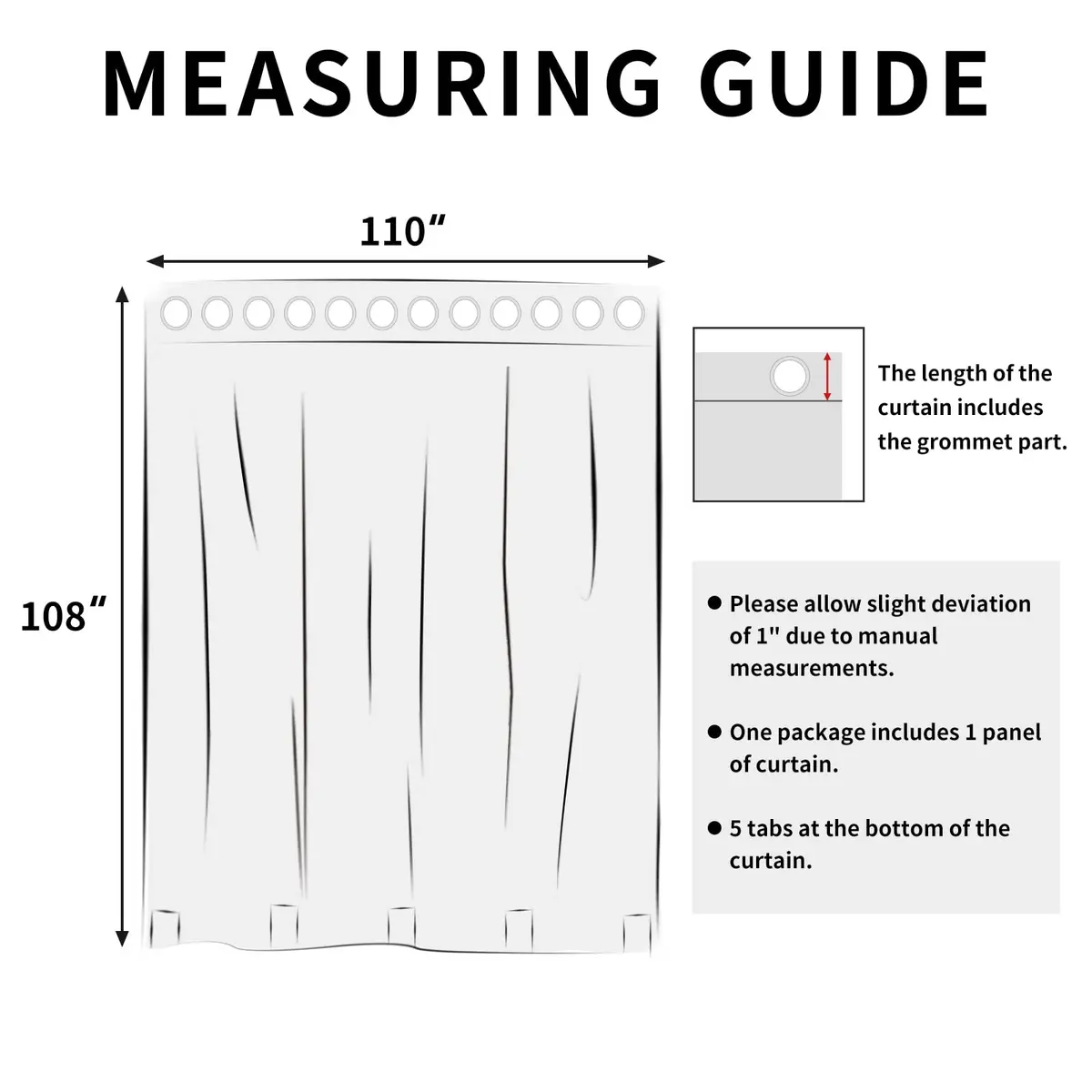 Easy-Going Outdoor Curtains for Patio 110x108 inch Khaki | Waterproof Windproof Privacy Panel - view 8