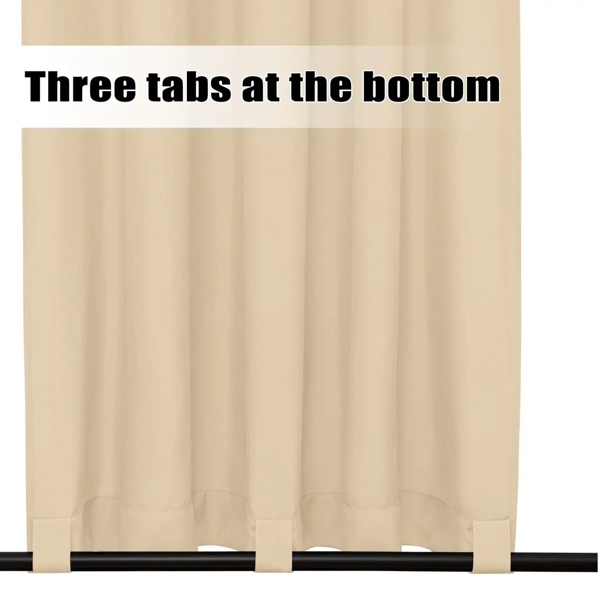 Easy-Going Outdoor Curtains for Patio 54x108 inch Beige | Waterproof & Windproof - view 4