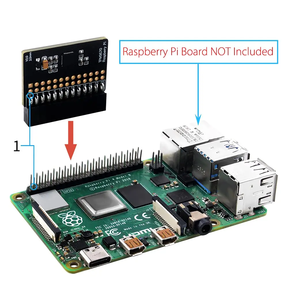GeeekPi TPM2.0 Module for Raspberry Pi | TPM9670 Based on Infineon Optiga™ SLB 9670, Compatible with All Raspberry Pi Models - view 2