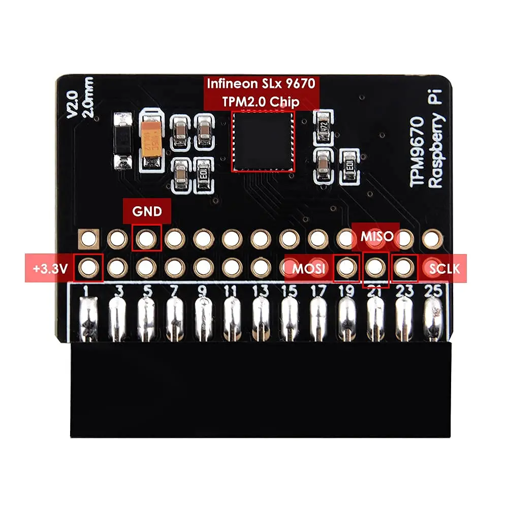 GeeekPi TPM2.0 Module for Raspberry Pi | TPM9670 Based on Infineon Optiga™ SLB 9670, Compatible with All Raspberry Pi Models - view 4