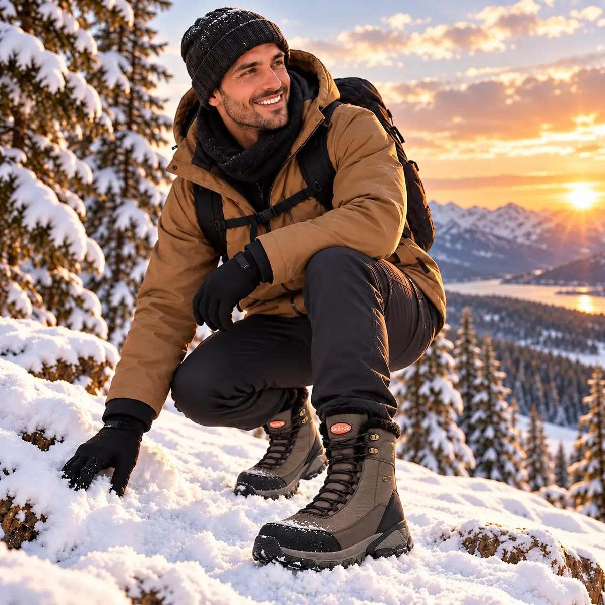 SHULOOK Men's Waterproof Snow Boots Ankle-High Insulated Warm Lined | Dependable Winter Footwear - view 2