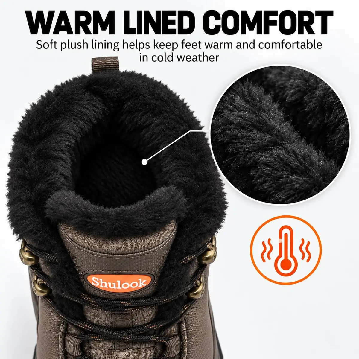 SHULOOK Men's Waterproof Snow Boots Ankle-High Insulated Warm Lined | Dependable Winter Footwear - view 4