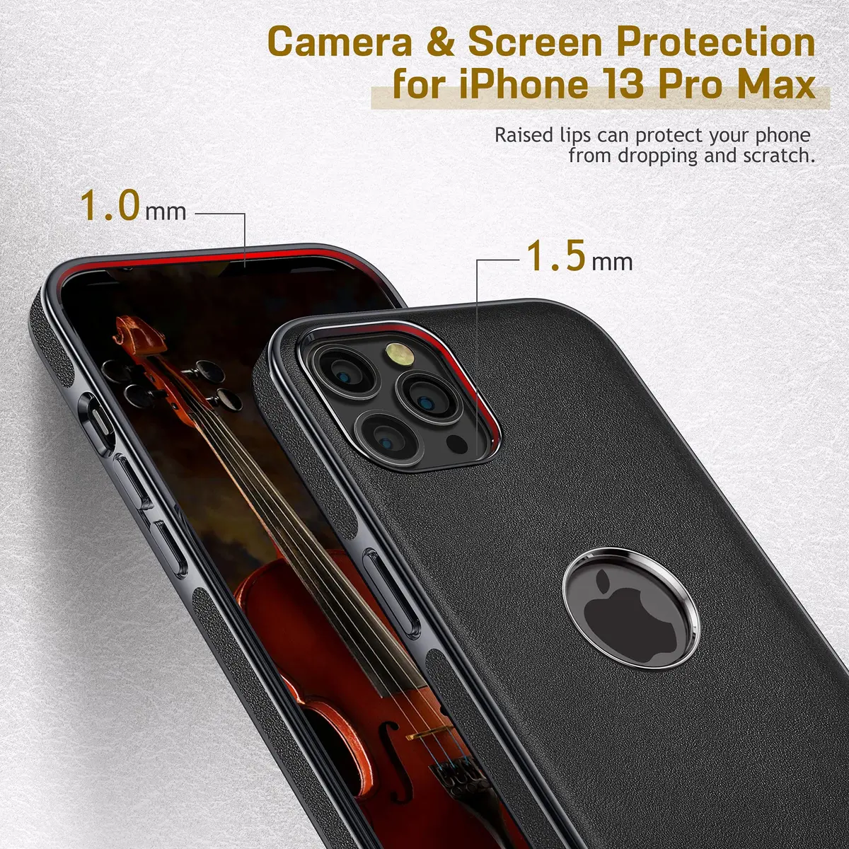 LOHASIC Leather Case for iPhone 13 Pro Max 6.7" | Elegant Vintage Business Cover in Black - view 6