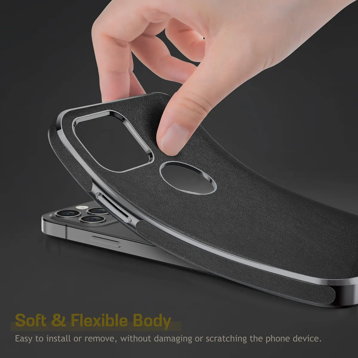 LOHASIC Leather Case for iPhone 13 Pro Max 6.7" | Elegant Vintage Business Cover in Black - view 4
