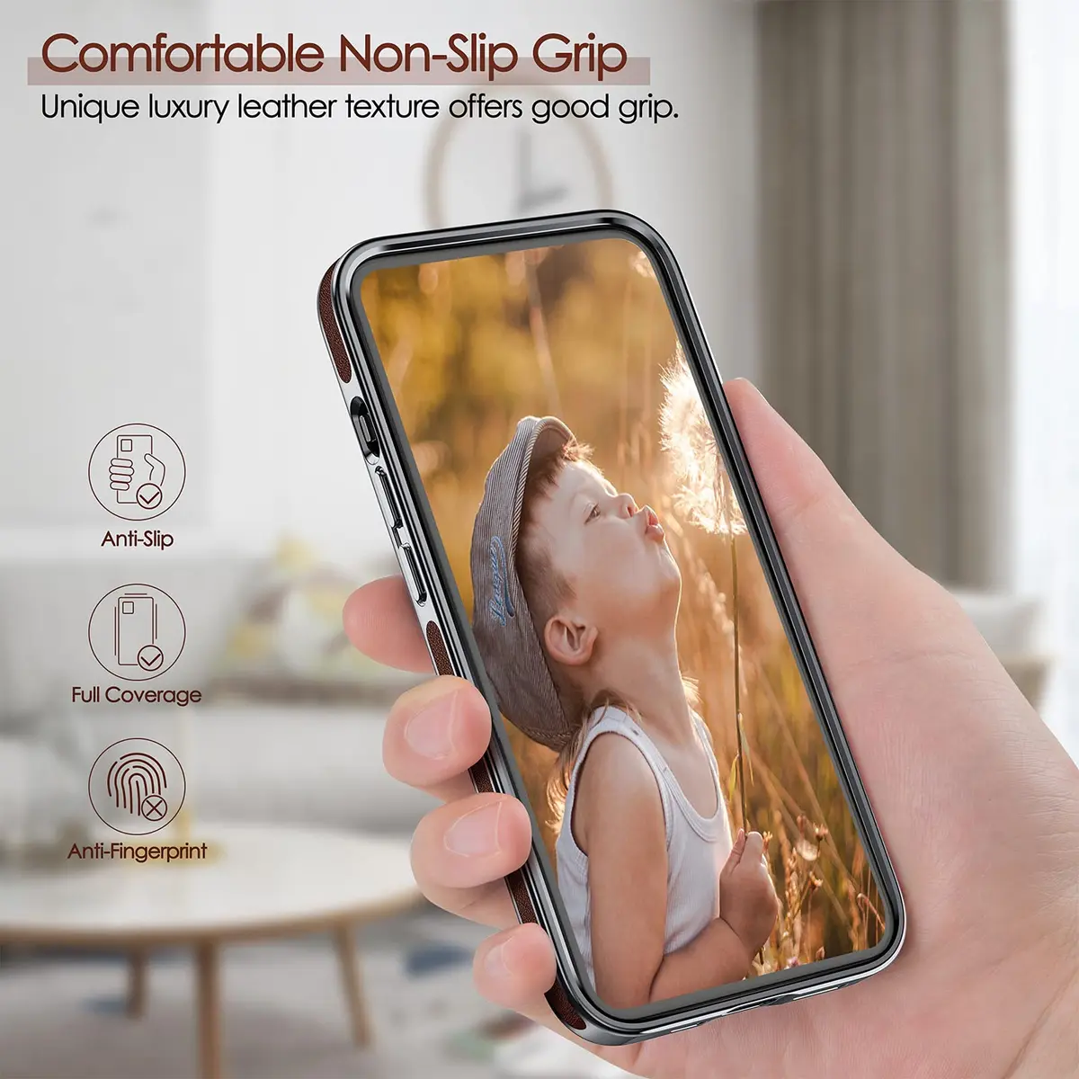 LOHASIC Leather Case for iPhone 13 Pro Max 6.7" | Slim Vintage Leather Cover for Men & Women - view 5