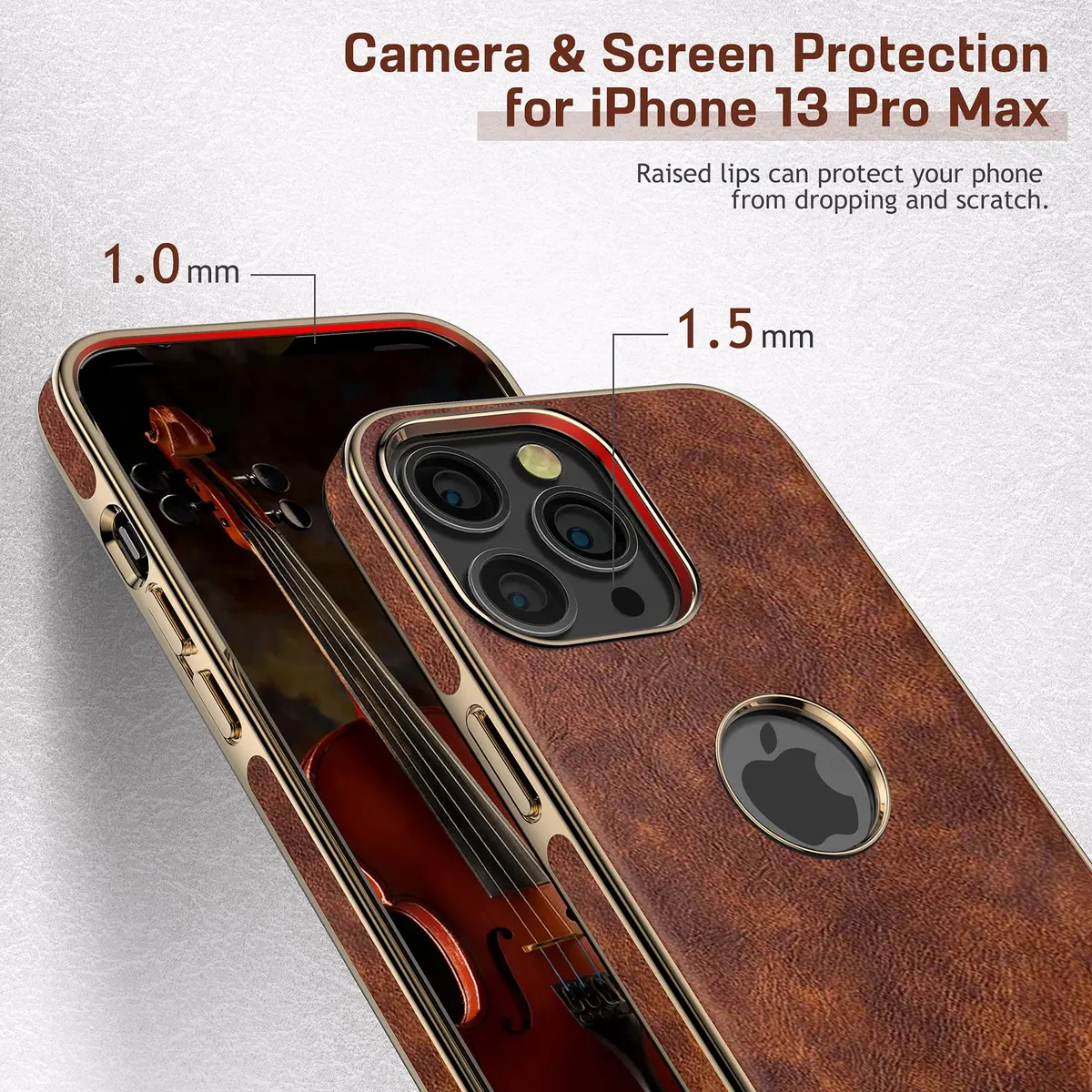 LOHASIC for iPhone 13 Pro Max Leather Case, Slim Phone Case, Vintage Brown | Elegant & Protective - view 6