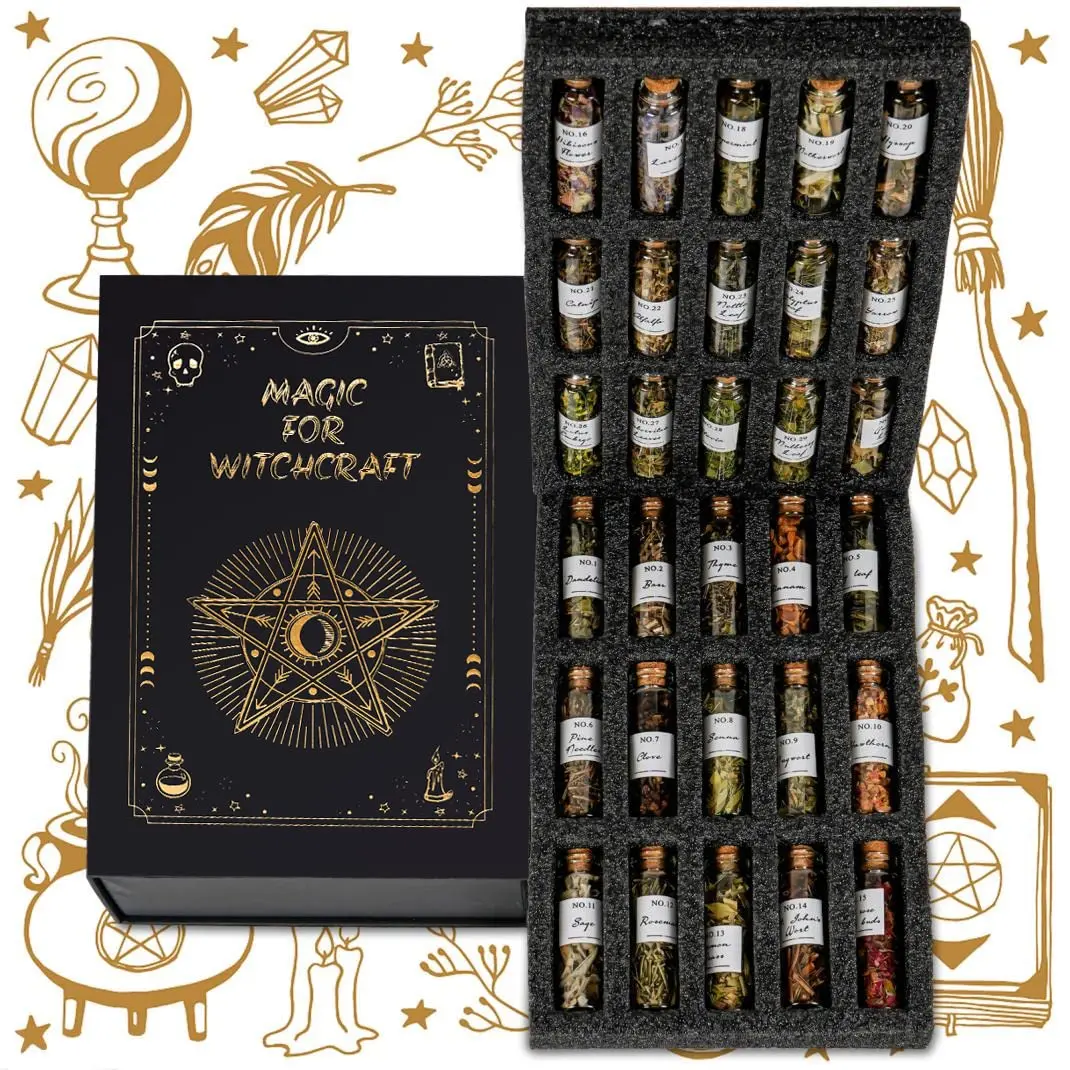 HOOMUU 30-Pack Witchcraft Herbs and Flowers for Altar Crafts | Natural Dried Botanicals for Spell Jars, DIY Gifts, and Home Decor - view 7