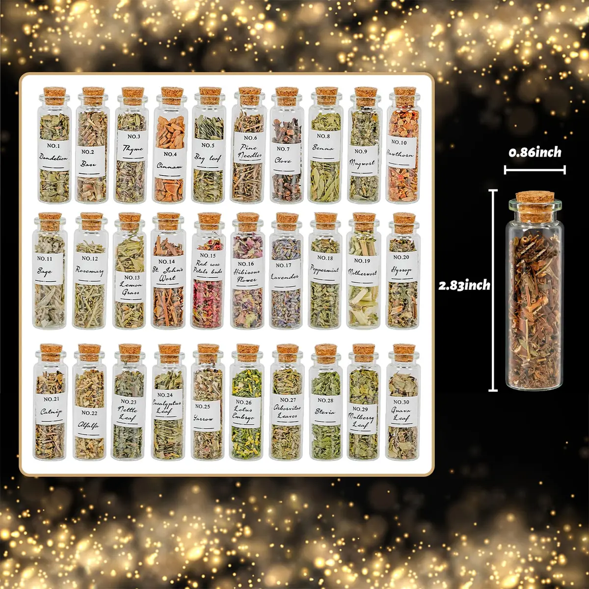 HOOMUU 30-Pack Witchcraft Herbs and Flowers for Altar Crafts | Natural Dried Botanicals for Spell Jars, DIY Gifts, and Home Decor - view 4