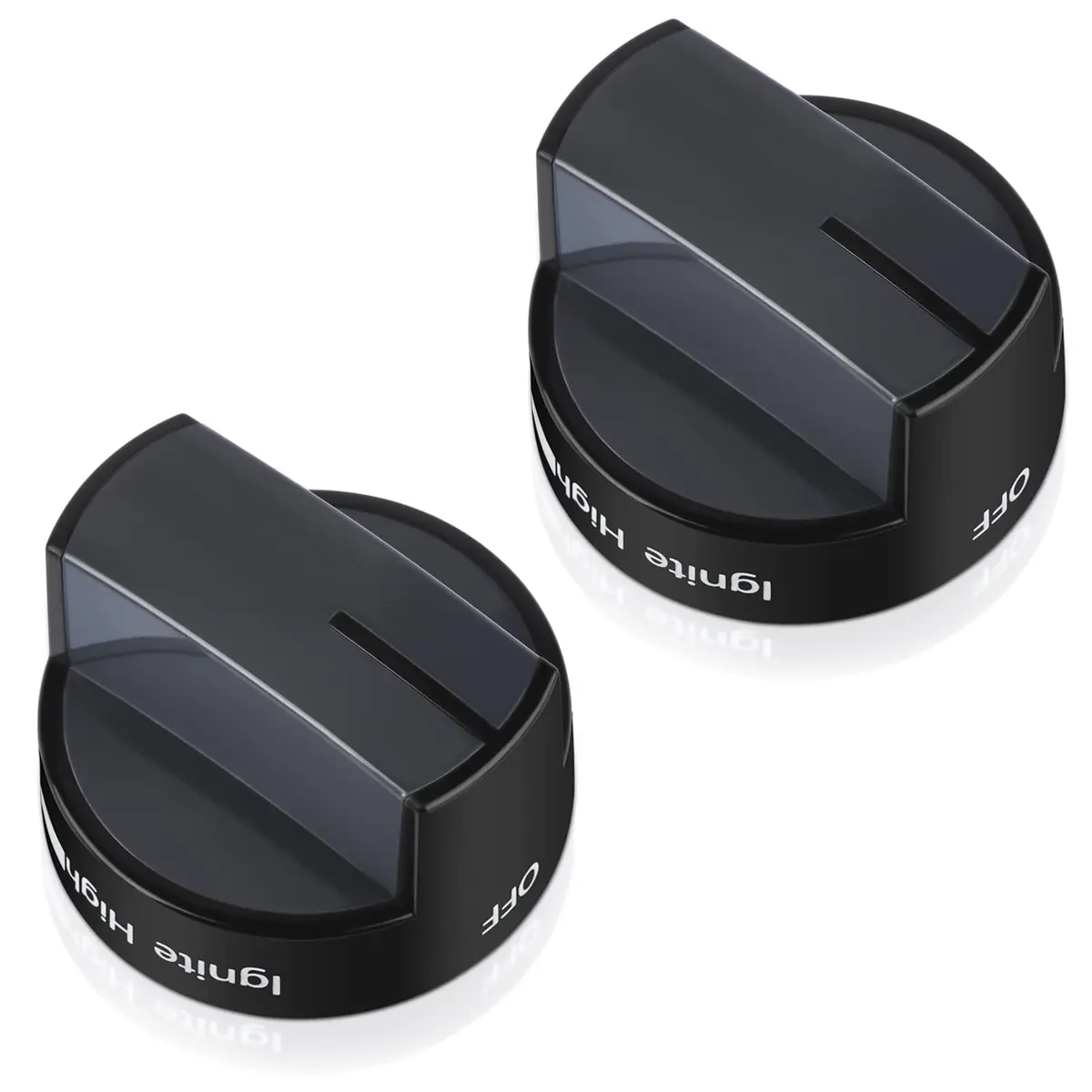 TURNEGOO Gas Stove Knobs Black 2 Pack | Compatible with Whirlpool Range & Oven - main product image