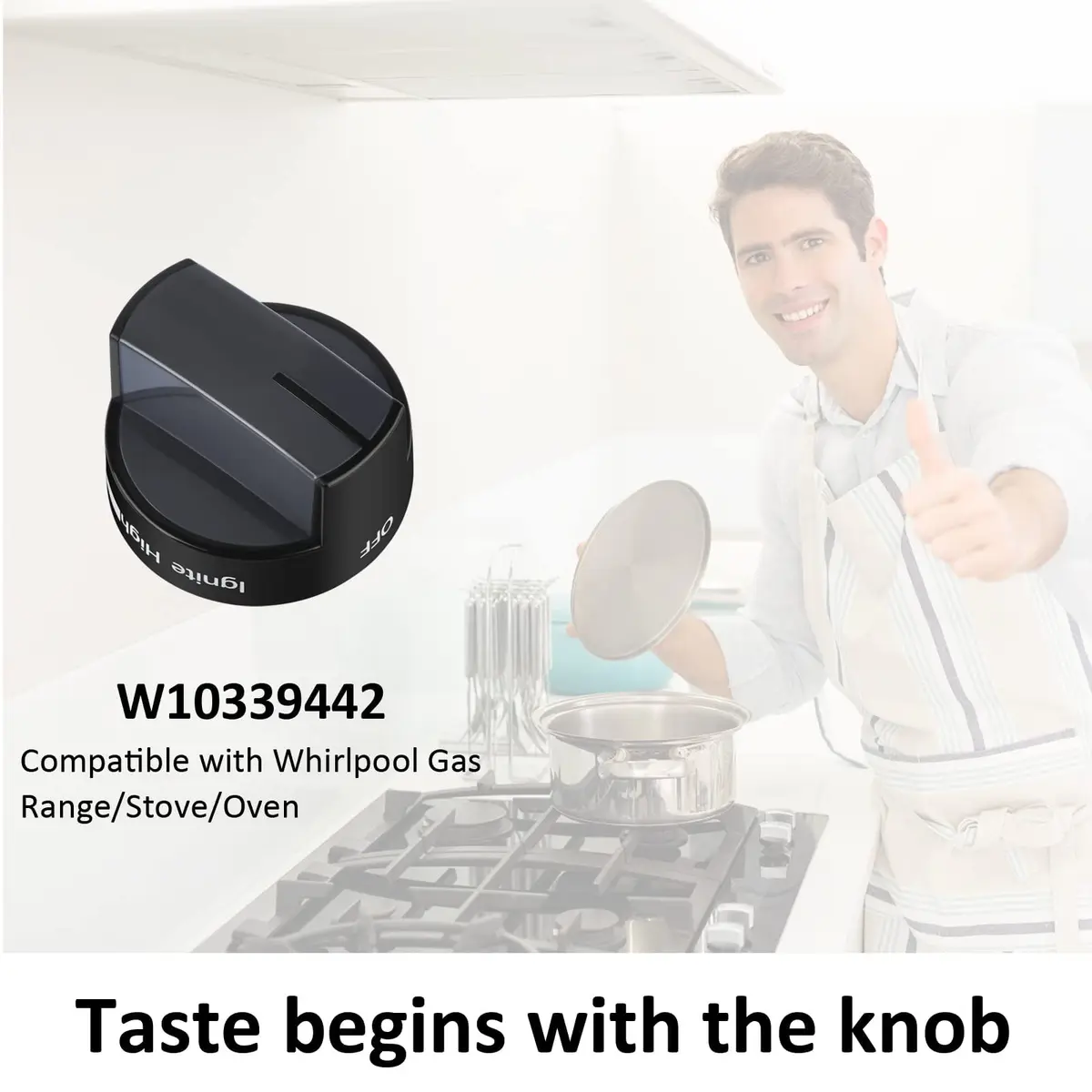TURNEGOO Gas Stove Knob Black 1 Pack | Durable Replacement for Whirlpool Range - view 6