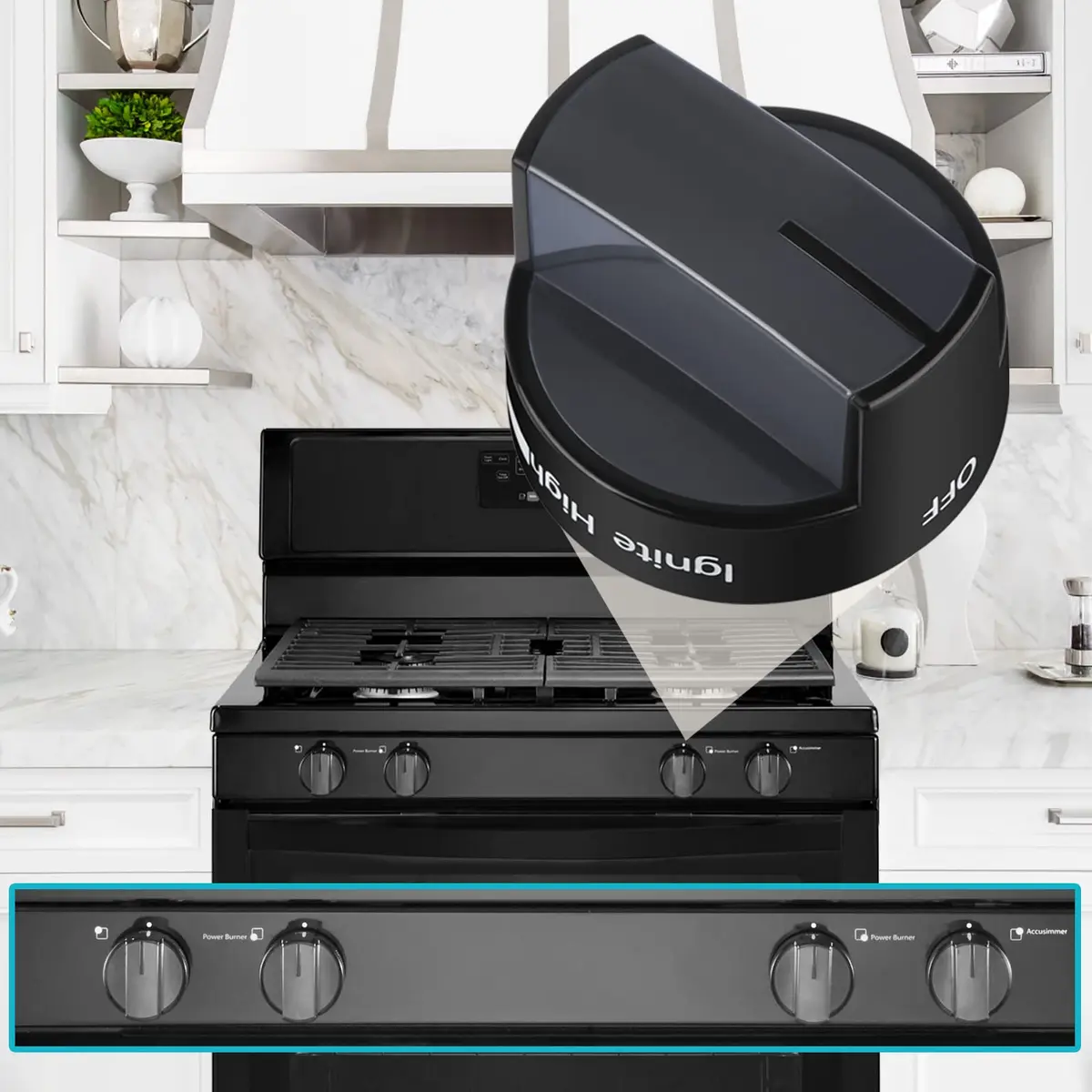 TURNEGOO Gas Stove Knob Black 1 Pack | Durable Replacement for Whirlpool Range - view 4