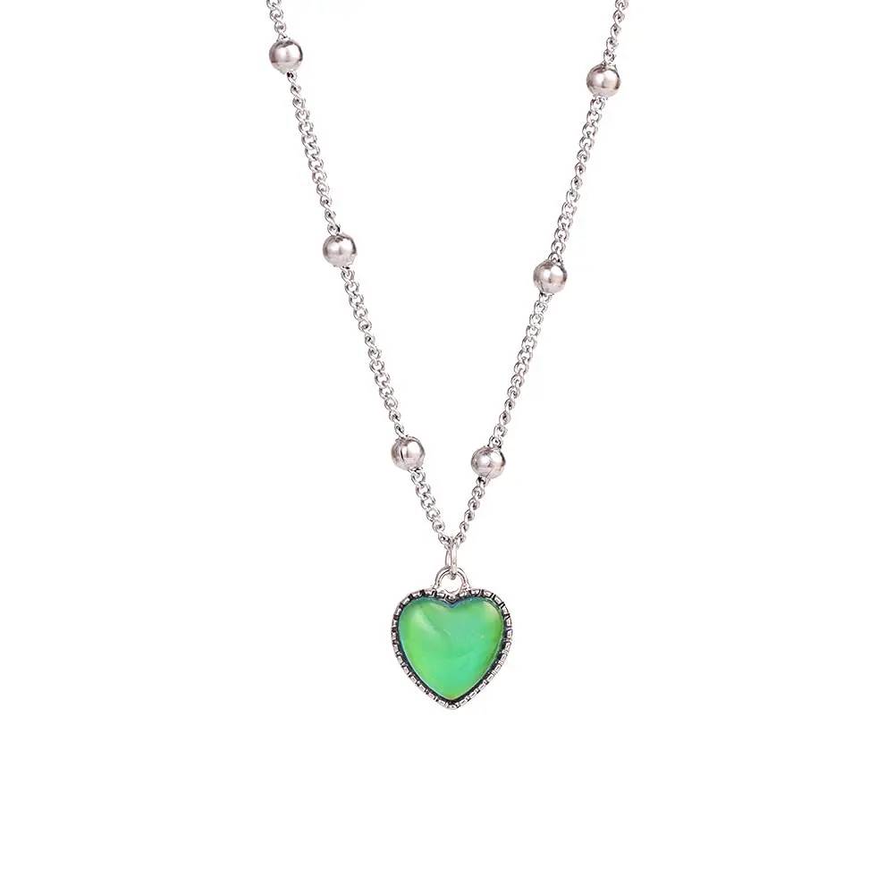 Yocoyee Color Change Love Heart Pendant Necklace 1.4cm | Temperature-Sensitive, Trendy Jewelry for Women - main product image