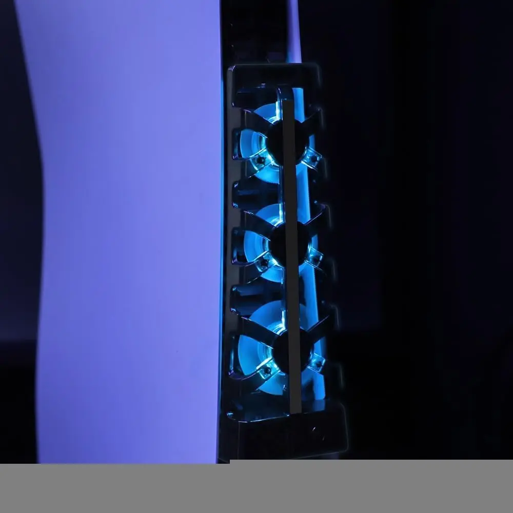 NANANINO Cooling Fan for PS5 Console | 3-Fan External Cooler with USB Charging, Blue LED, Quiet Operation - view 6