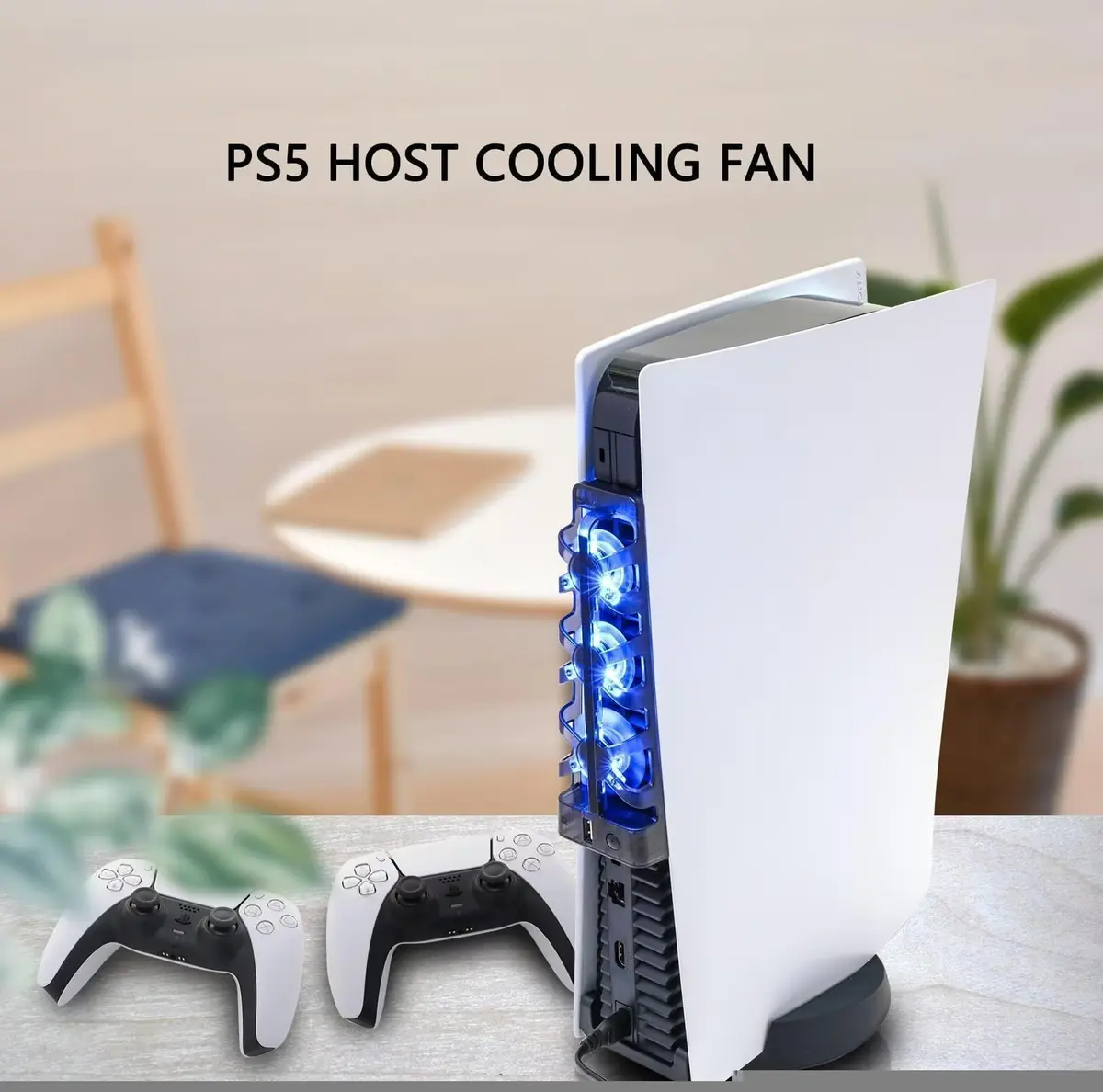 NANANINO Cooling Fan for PS5 Console | 3-Fan External Cooler with USB Charging, Blue LED, Quiet Operation - view 7