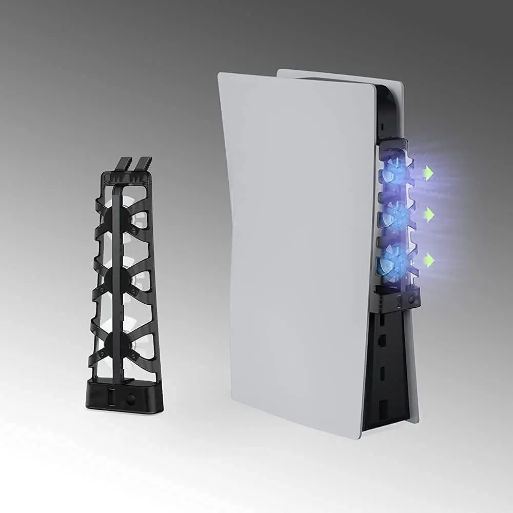 NANANINO Cooling Fan for PS5 Console | 3-Fan External Cooler with USB Charging, Blue LED, Quiet Operation - view 9