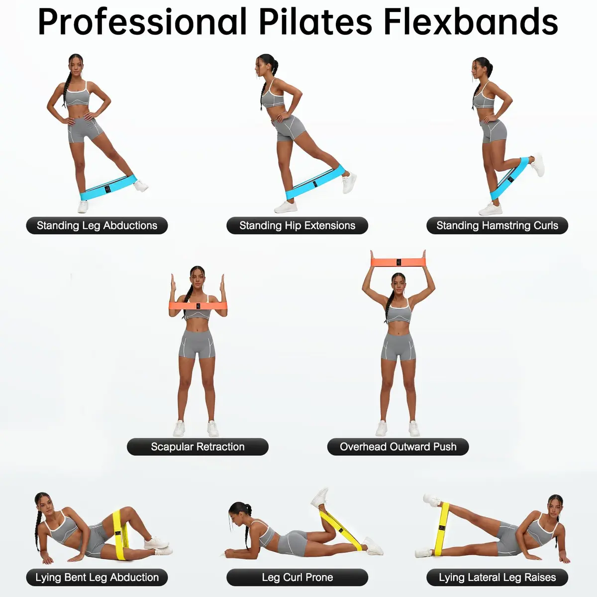 Renoj Resistance Bands for Working Out 3-Set | Heavy/Medium/Light Fabric Loops for Women Men - view 2