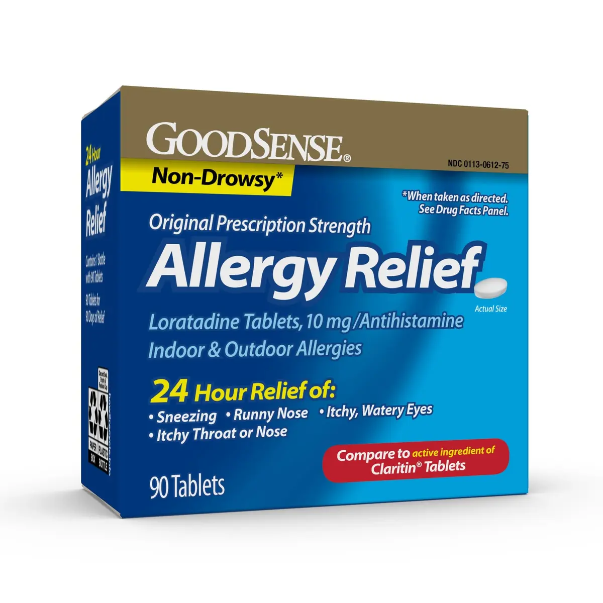 GoodSense Loratadine 10 mg Allergy Relief Tablets | 100 Count, Non-Drowsy, 24-Hour Relief - main product image