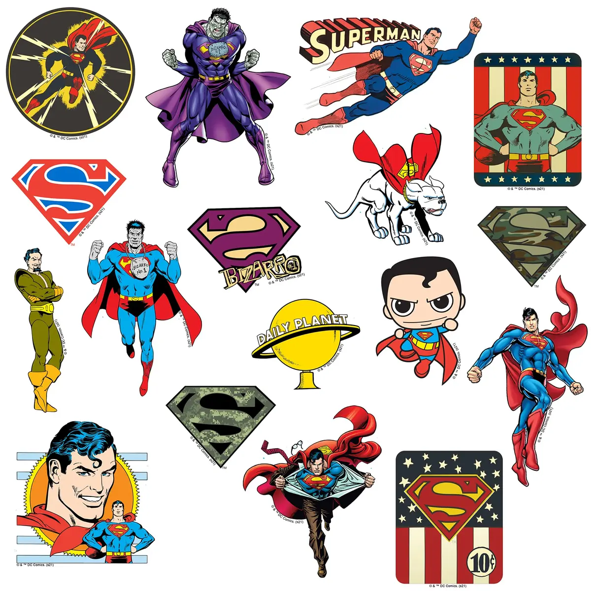 GRAPHICS & MORE Superman 50 Sticker Pack Waterproof Vinyl Decals | DC Comics Hero - view 3