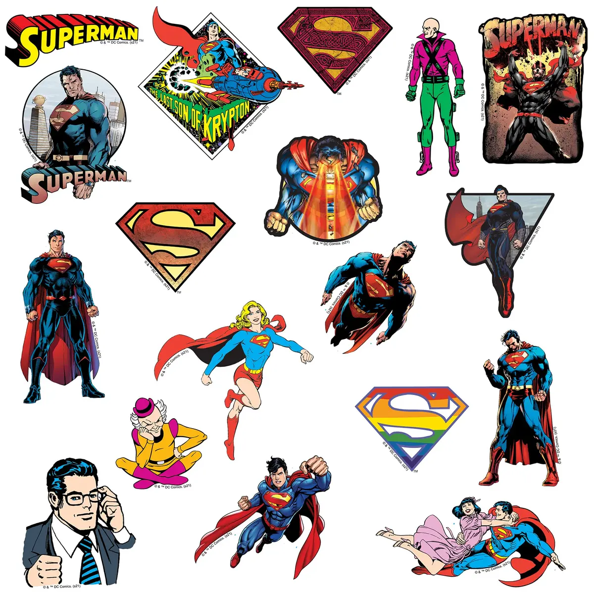 GRAPHICS & MORE Superman 50 Sticker Pack Waterproof Vinyl Decals | DC Comics Hero - view 4