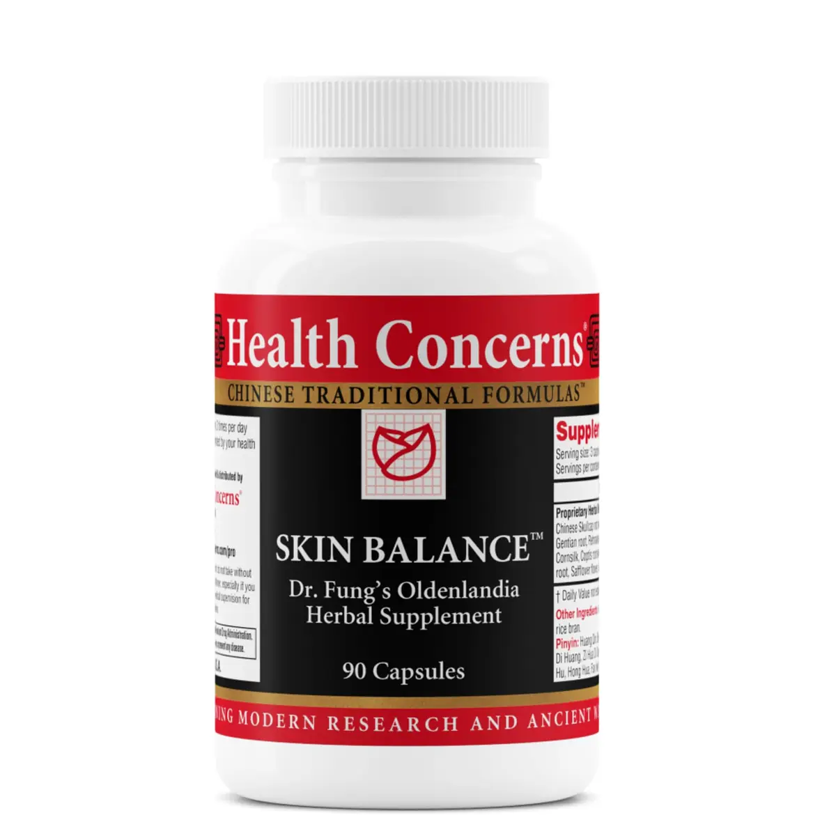 Health Concerns Skin Balance – Herbal Supplement for Skin Support, Itching Relief, & Circulation – Chinese Herbal Supplements for Men & Women – Skullcap, Dong Quai, Coptis Root - 90 Capsules - main product image