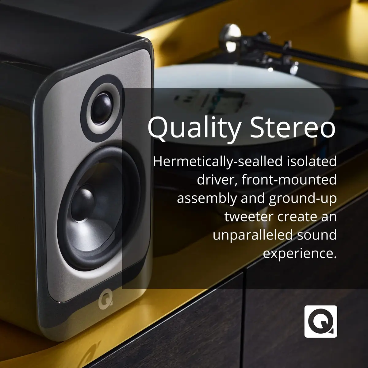 Q Acoustics Q Concept 30 Passive Bookshelf Speakers Pair Gloss White - 5" | Modern Minimalist Design with 100W Power - view 6
