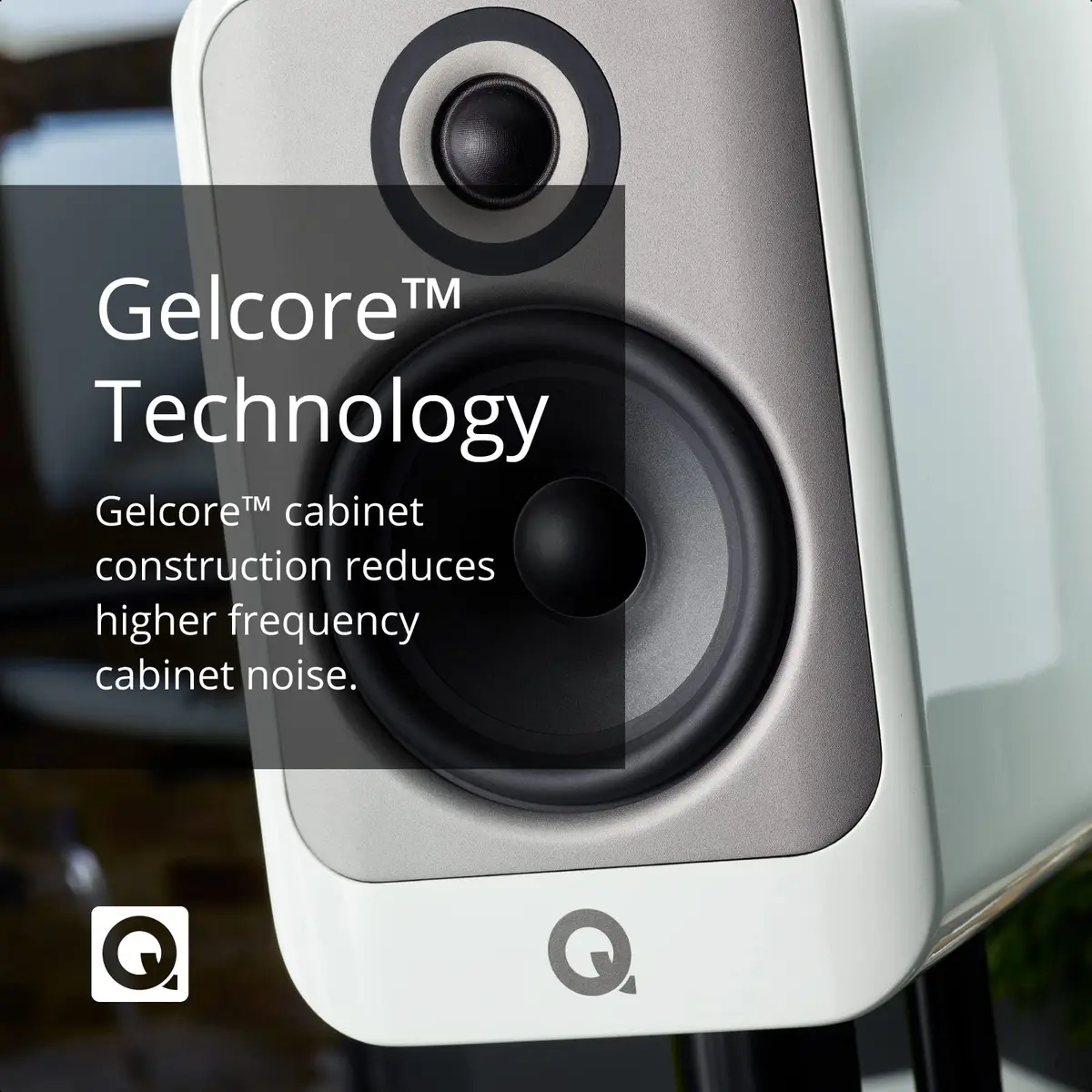 Q Acoustics Q Concept 30 Passive Bookshelf Speakers Pair Gloss White - 5" | Modern Minimalist Design with 100W Power - view 4