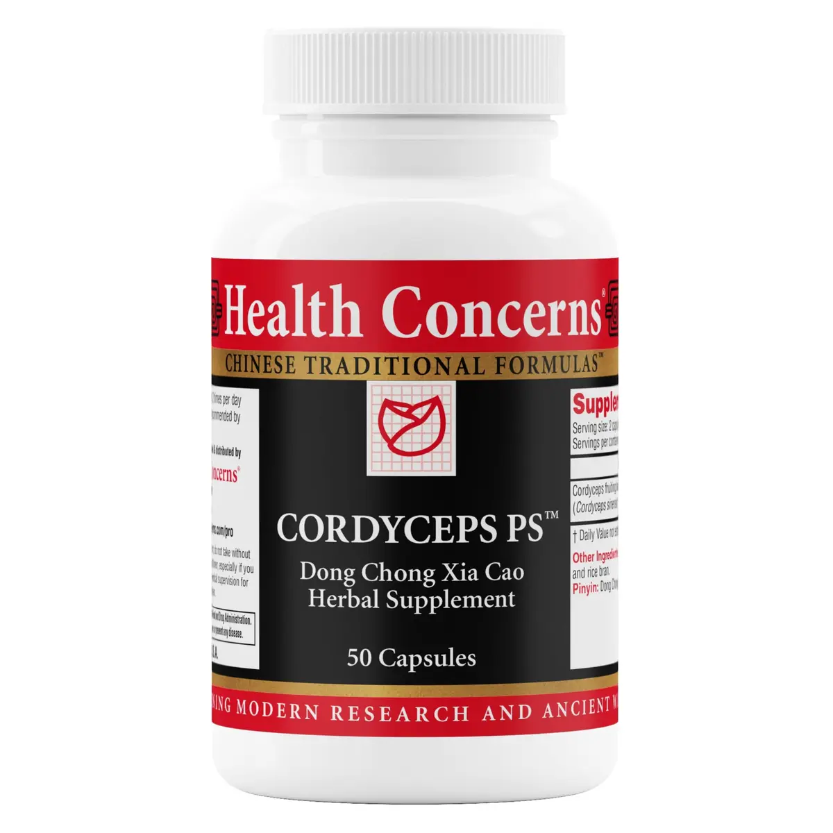 Health Concerns Cordyceps PS – Lung Support & Respiratory Health Supplement – Mushroom Fruiting Body for Immune Function, Heart Health, Circulation, Athletic Energy, Oxygen Support – 50 Capsules - main product image