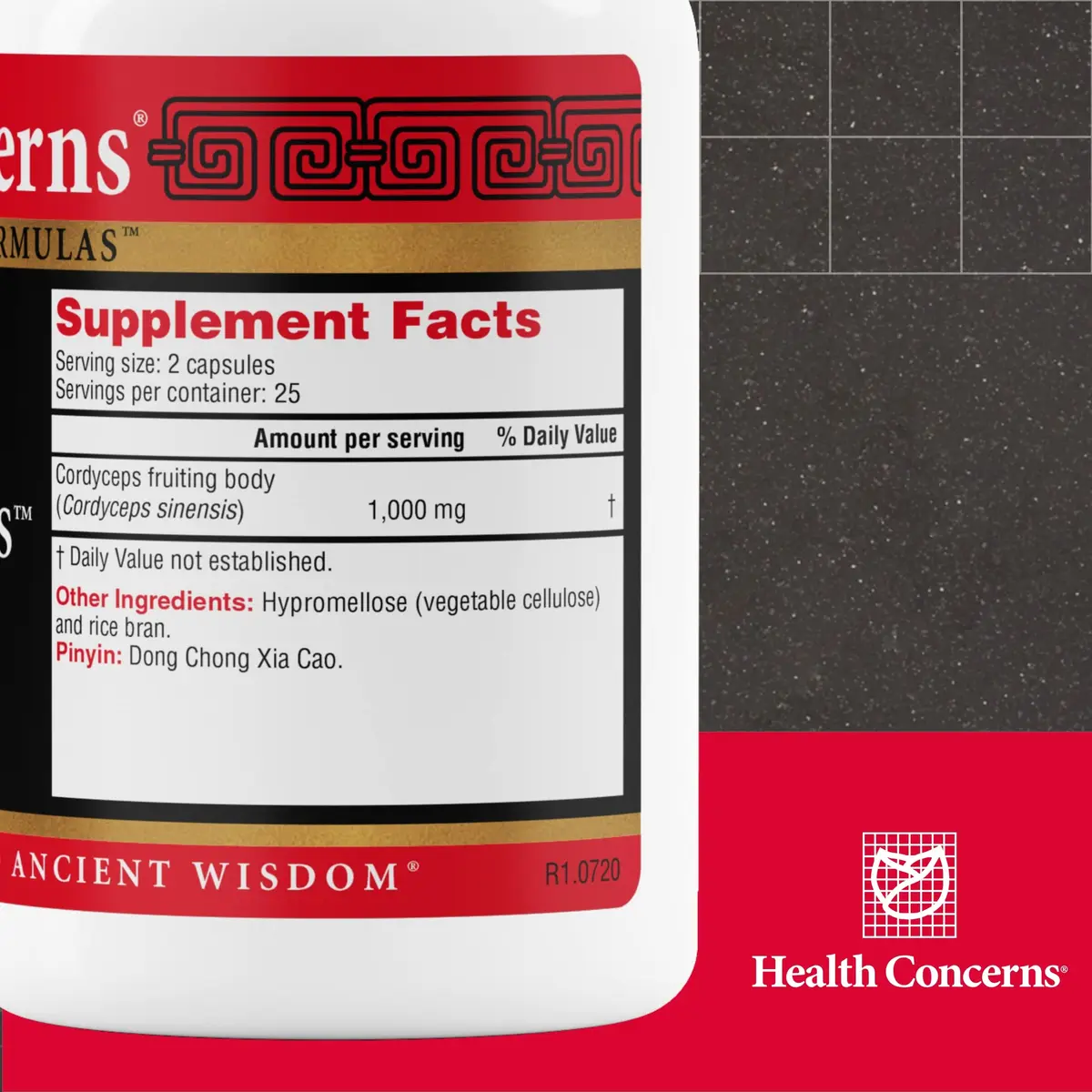 Health Concerns Cordyceps PS – Lung Support & Respiratory Health Supplement – Mushroom Fruiting Body for Immune Function, Heart Health, Circulation, Athletic Energy, Oxygen Support – 50 Capsules - view 2