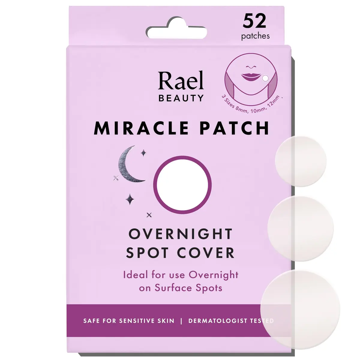 Rael Hydrocolloid Acne Pimple Patches 52 Ct | Overnight Spot Cover for All Skin Types - main product image