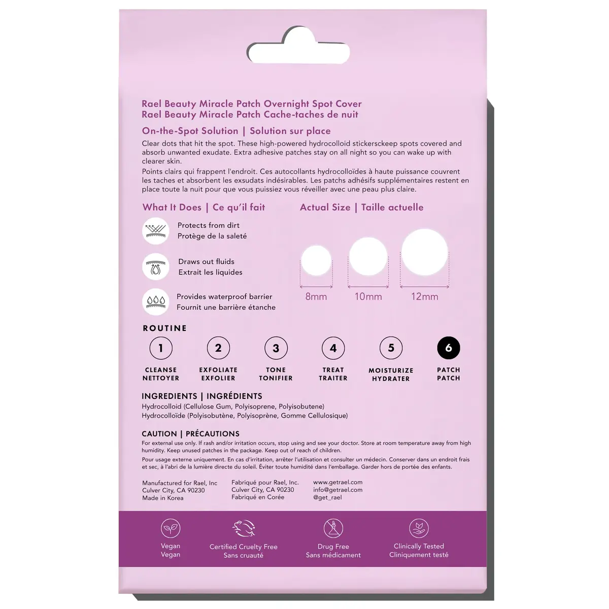 Rael Hydrocolloid Acne Pimple Patches 52 Ct | Overnight Spot Cover for All Skin Types - view 9