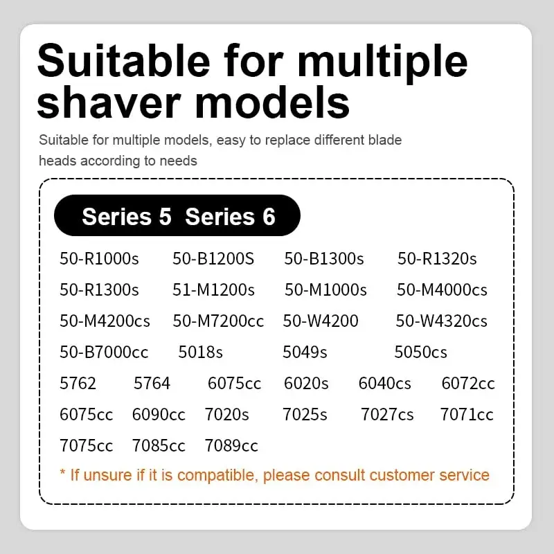 swinonline 53B Replacement Shaver Head for Braun Series 5 & 6 | 3 Blades, Stainless Steel - main product image