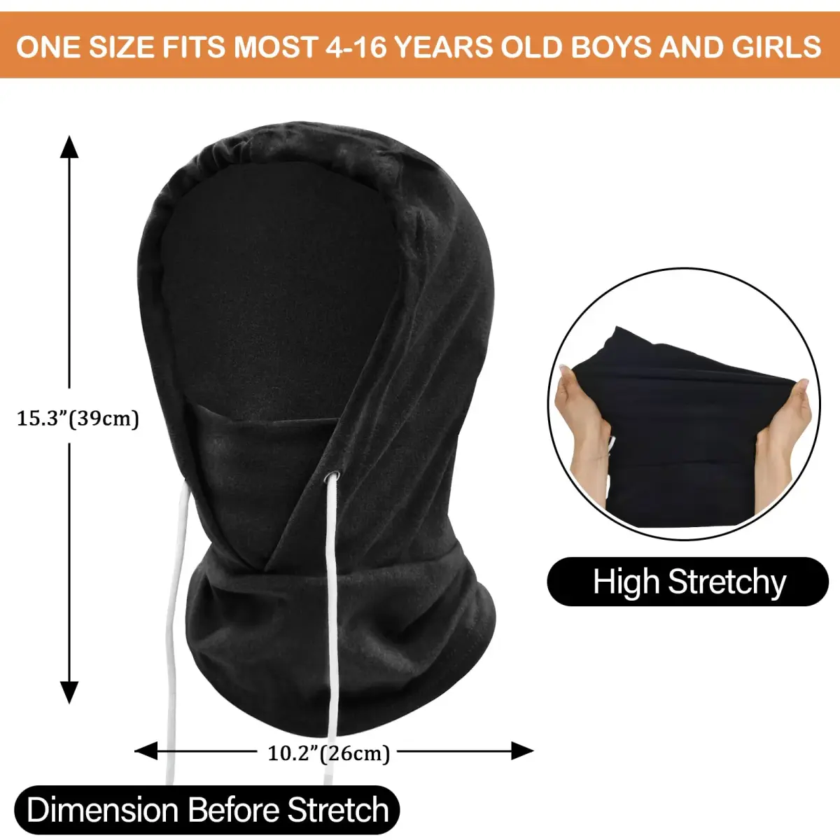 Ineetatu Kids Winter Balaclava Windproof Hats (2-Pack, Black + Purple) | Warm Fleece Ski Mask for Boys & Girls - view 6