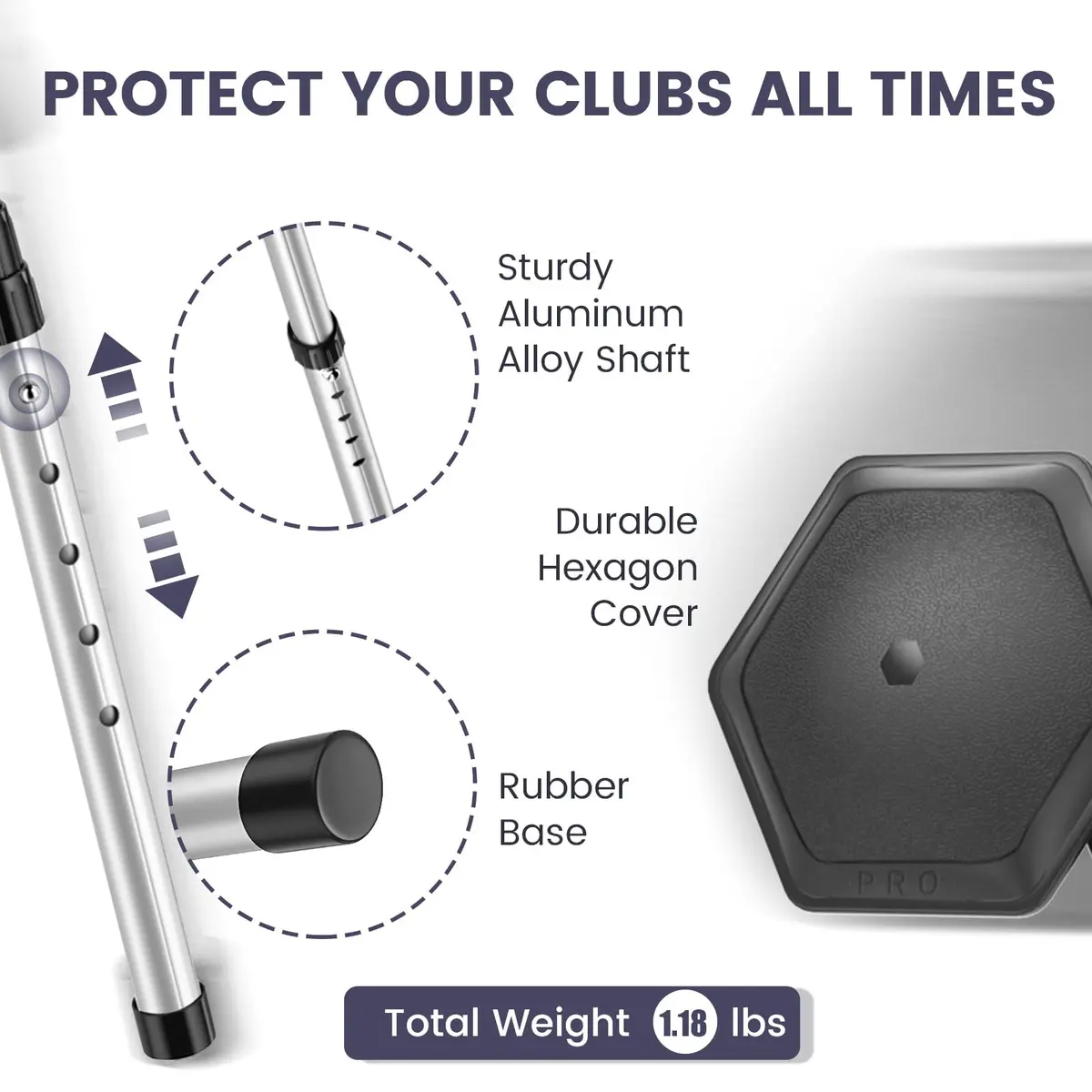 ToVii Golf Travel Bag Support Pole, Telescopic Aluminum Alloy, Impact-Resistant, Black | Adjustable & Lightweight - view 2