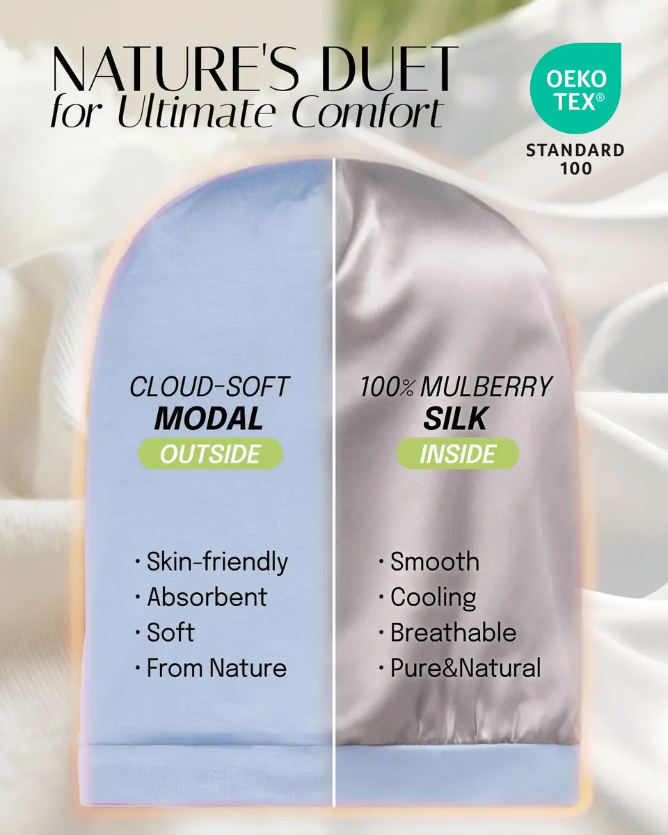 OLESILK Mulberry Silk Bonnet for Sleeping Women | Adjustable Hair Wrap for Curly Hair Care - view 2