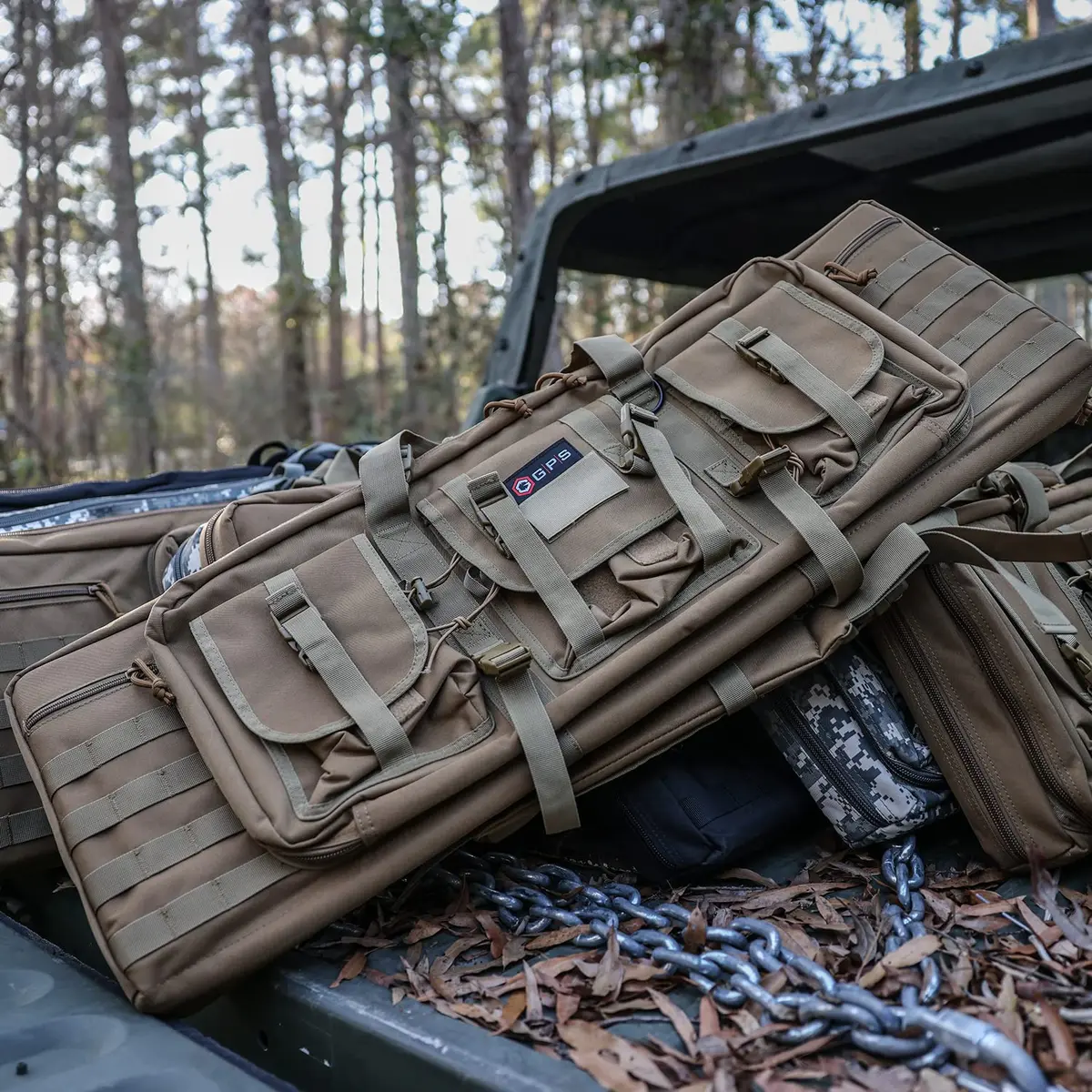 G.P.S. 36" Double Soft Rifle Case | Durable, Adjustable, MOLLE Webbing, Lockable Zippers - view 7