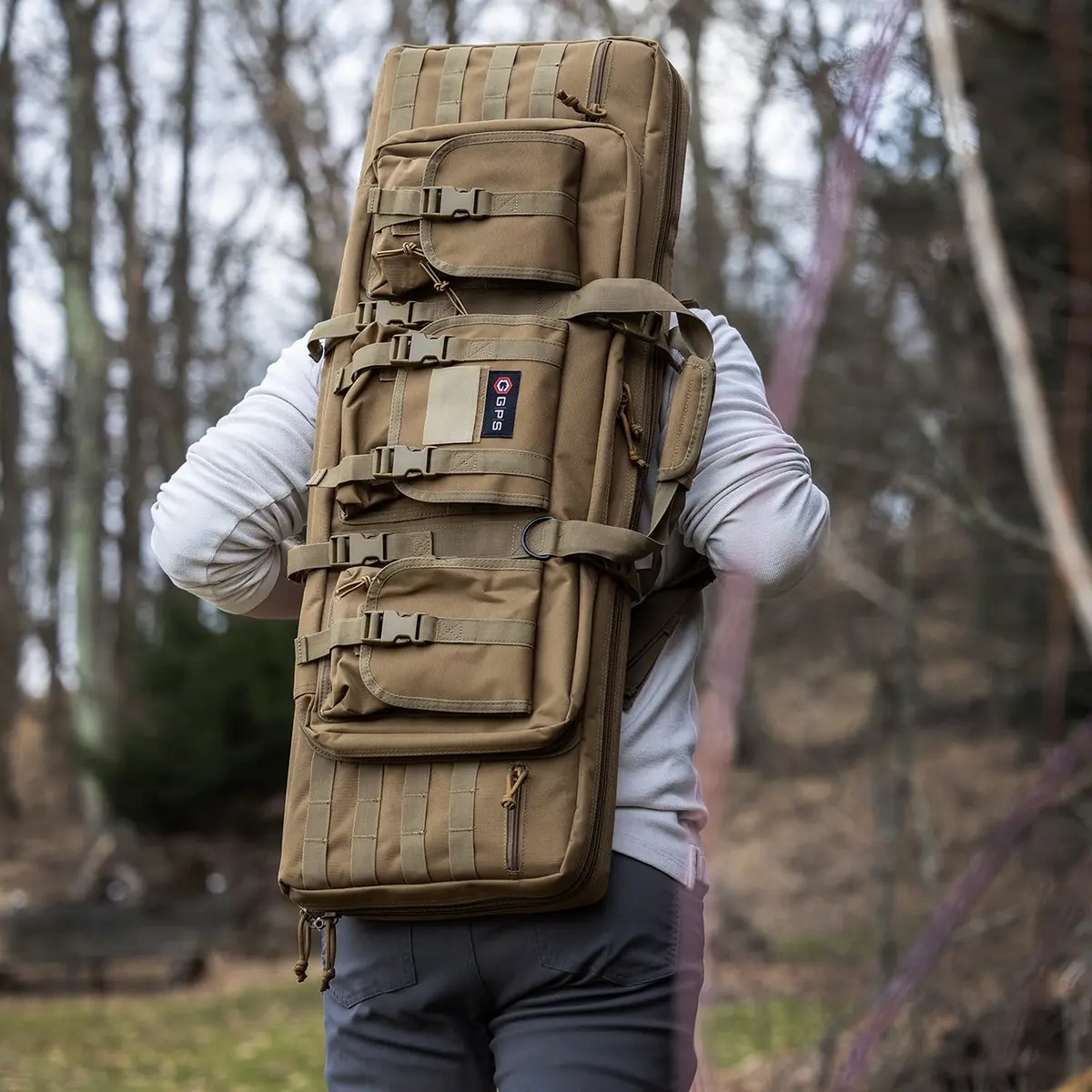 G.P.S. 36" Double Soft Rifle Case | Durable, Adjustable, MOLLE Webbing, Lockable Zippers - view 4