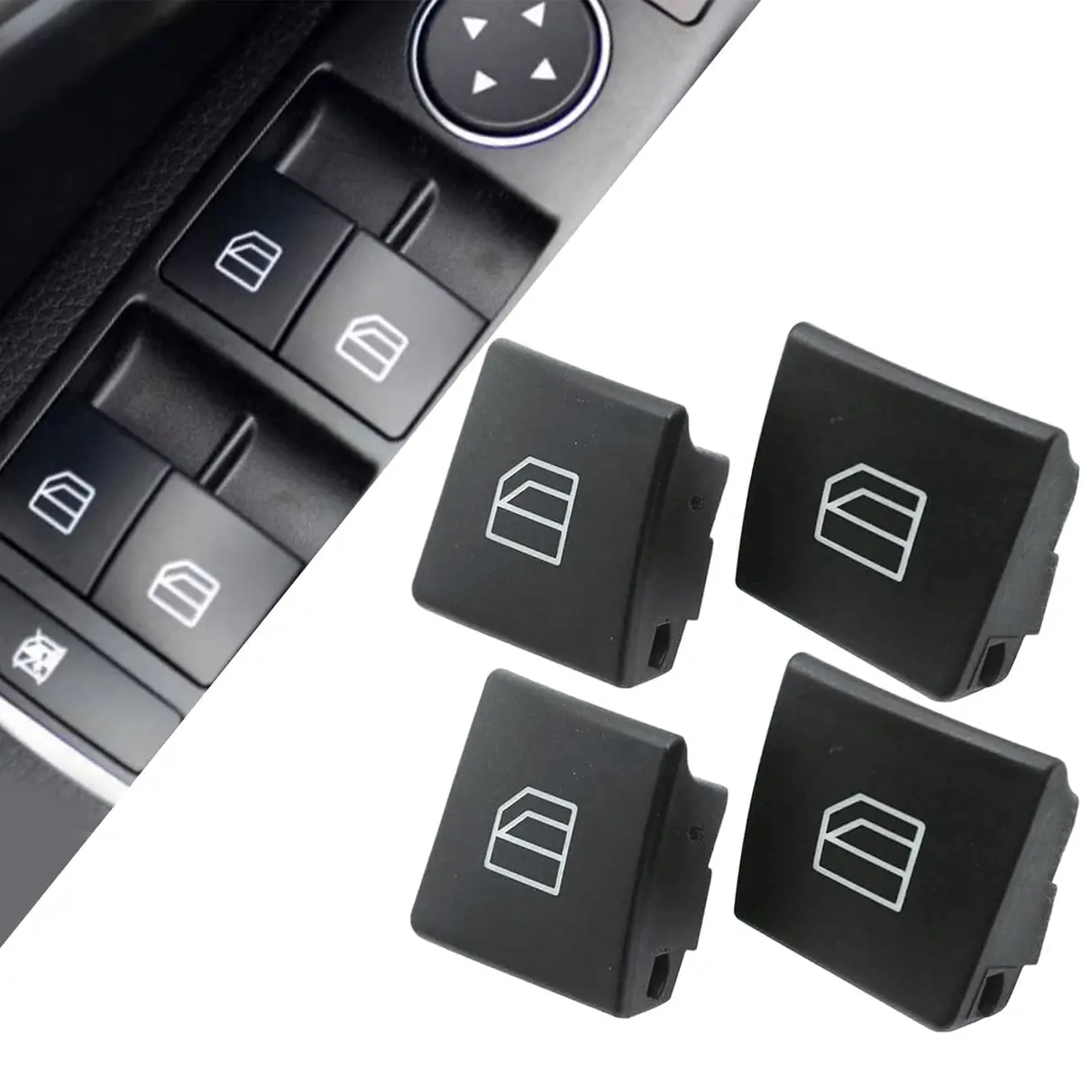 SecosAutoparts Power Window Switch Button Cap A2049055402 | Replaces OEM Part for Mercedes-Benz C/E-Class - main product image