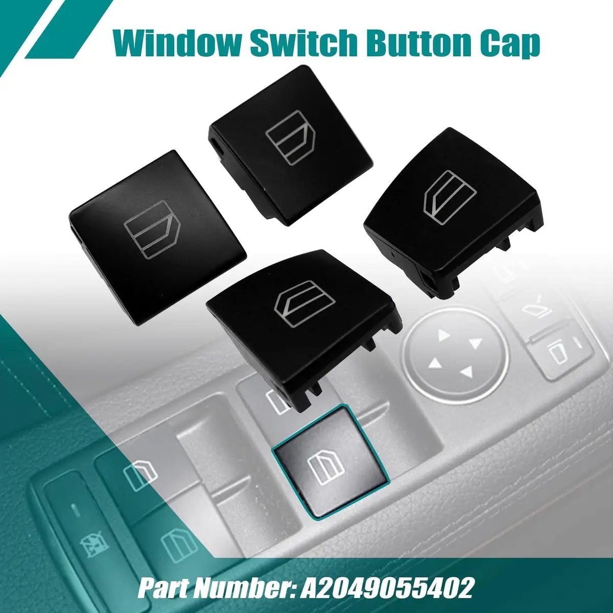 SecosAutoparts Power Window Switch Button Cap A2049055402 | Replaces OEM Part for Mercedes-Benz C/E-Class - view 2
