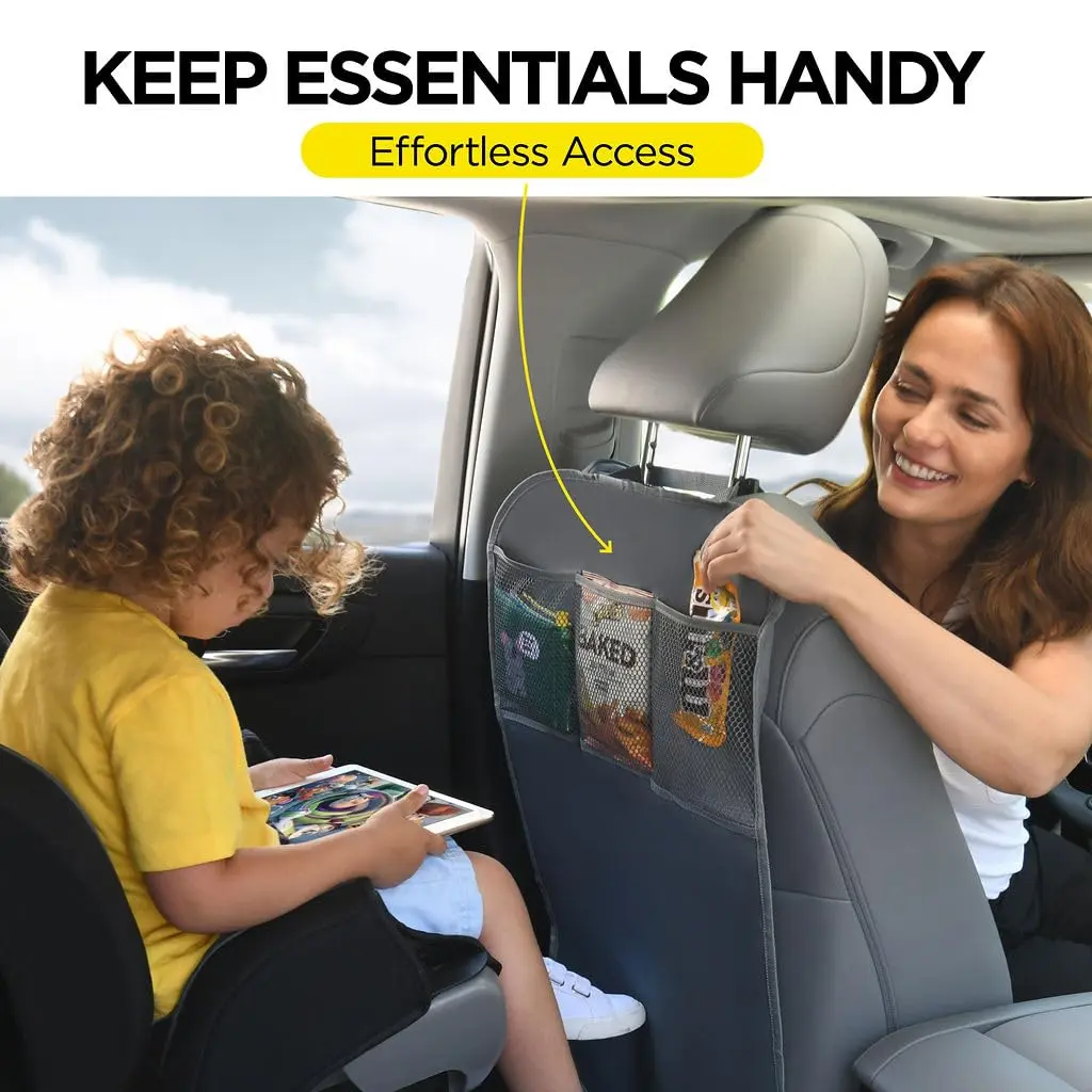 lebogner Kicka Mats Back Seat Protector for Kids (Grey, 2-pack) | Easy Installation & All-Time Protection - view 2
