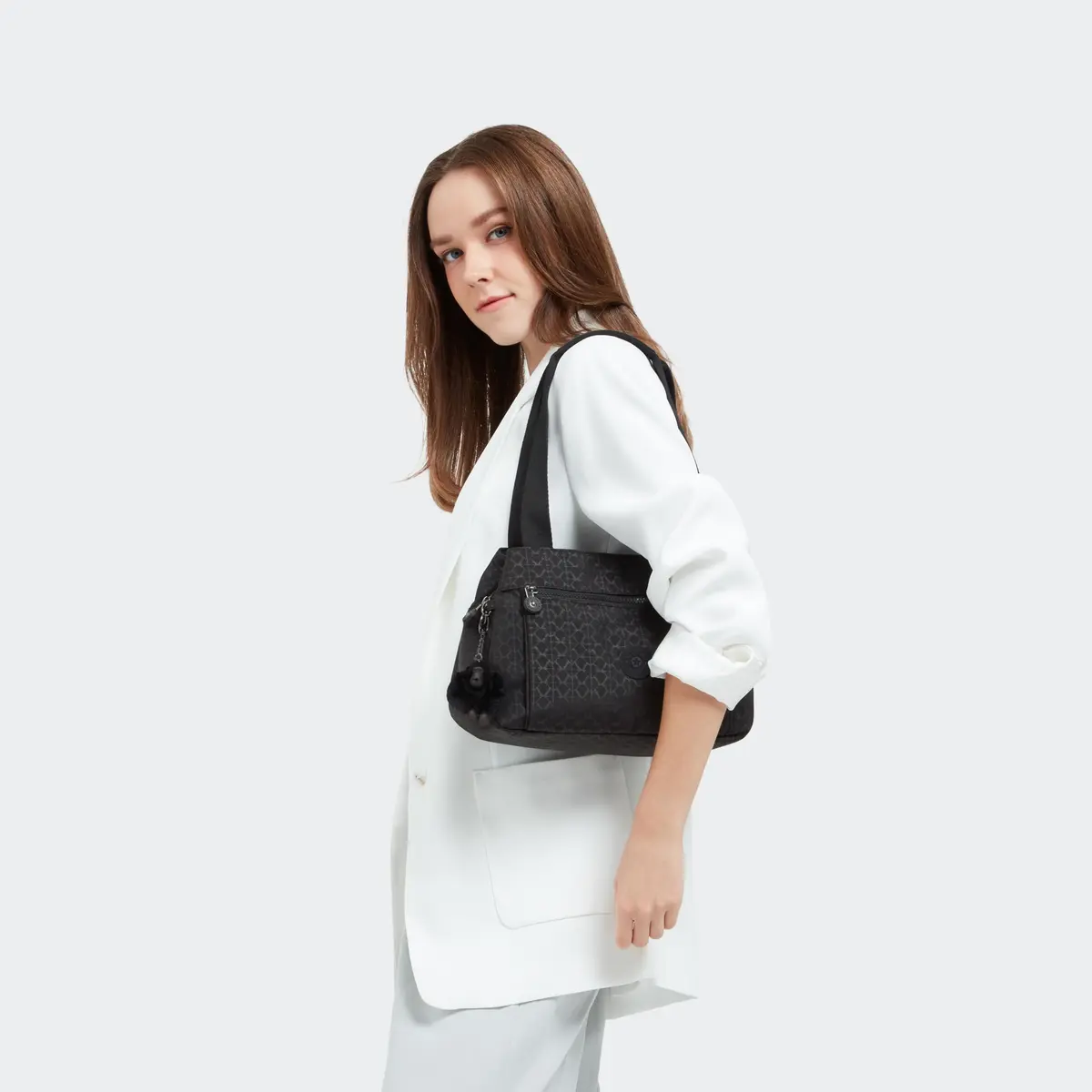 Kipling Elysia Crossbody Bag Signature Embossed | Lightweight, Multi-compartment, 11.5''L x 9''H x 5''D - view 2