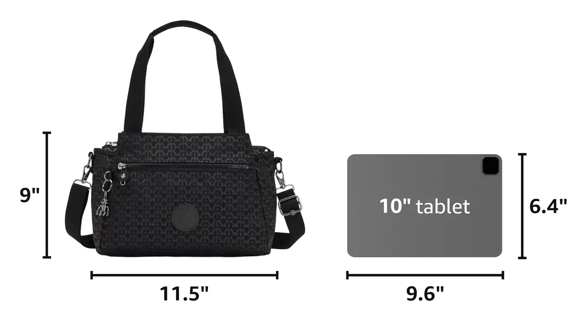 Kipling Elysia Crossbody Bag Signature Embossed | Lightweight, Multi-compartment, 11.5''L x 9''H x 5''D - view 3